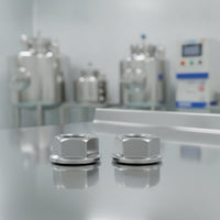 2 Pieces Hex Flange Nuts Hexagonal Hexagon Flange Nuts Fasteners Heavy Duty Long-Lasting for Mechanics, Machinery Assembly