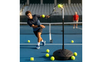 Height-Adjustable Solo Tennis Practice Aid Floor-Standing Tennis Practice Aid Portable Sports Equipment Weighted for Beginners, Backyard, Driveway, Home Court