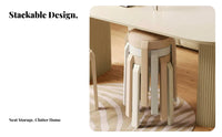 Minimalist Design Stackable Padded Stool Thickened frame Padded Nesting Stool Easy to Clean Household Seating Reinforced Frame for Homeowners, Event Organizers, Dining Room, Kitchen, Balcony, Entryway