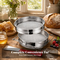 Double-Layer Mesh Strainer Long-Lasting Stacked Sieve Set Fine Mesh Strainer Rust Resistant