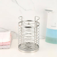 Rotating Utensil Holder and Cutlery Drainer, Stainless Steel 3 Compartment Storage Rack, Countertop Utensil Drainer and Space Saving Sink Tidy
