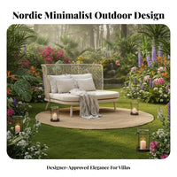 Woven Daybed and Chair Set Nordic Design Wicker Armchair and Table Set sophisticated appearance Outdoor Furniture for Designers, Families, Villa, Patio, Balcony