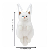 Cat Backpack Soft Stuffed Animal Backpack Adorable Feline Tote for Girls, Kids, Photo Shoots