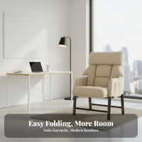 Foldable Design transformable Sleeper Chair Reclining Function Recliner Space Saving Multifunctional Seating Adjustable spinerest for off-whiteice Workers, Apartment Dwellers, Homeowners, Dormitory, Bedroom, Balcony