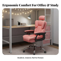 Thickly Padded Cushion Ergonomic Gaming Recliner Linked Armrests Reclining Sled Base Armchair Adjustable Headrest Computer Chair Breathable Backrest for Gamers, People Who Work from Home, Students, Dorm Room, Bedroom