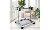 Rolling Bird Stand with Tray Heavy-Duty Stainless Stainless Avian Playstand Playstand Stable Pet Supply for Parrots, Home