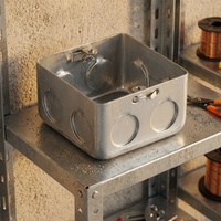 Junction Box for Electrical Installation, Galvanized Metal Electrical Junction Box, Multi-Gang Electrical Box with Knockouts, Flush Wall Mount