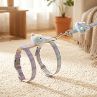 Harness Leash Set with Premium Leather H-shaped Cat Harness, Buckle Closure Cat Leash for Walking, Adjustable Kitten and Pet Walking Harness