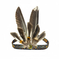 Boho Feather Headdress Comfortable Wear Woven Detail for Costumes