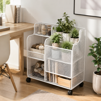 Metal Kitchen Rack with Casters, Storage Wagon, Gap Storage, Multi-Purpose Storage Cart