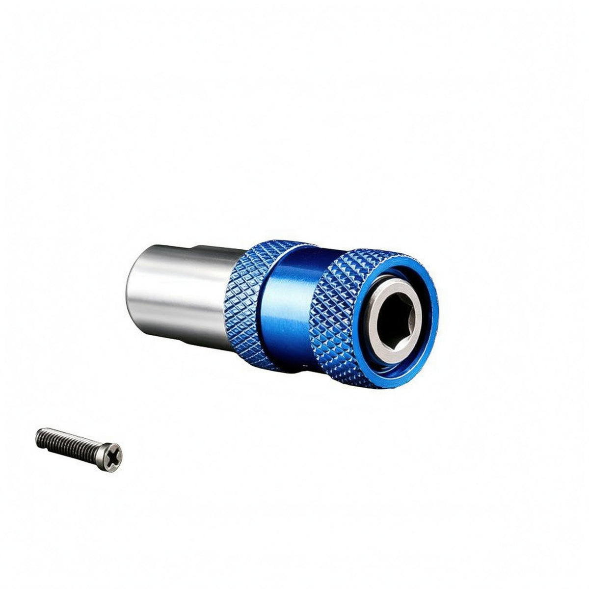 Chrome Vanadium Steel Drill-to-Screwdriver Adapter Knurled Grip Drill Socket Adapter Metal Finish
