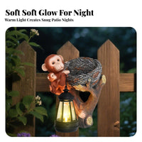 Mother and Infant monkeys Statue Decorative Wall Hanging Feeder Multi Functional