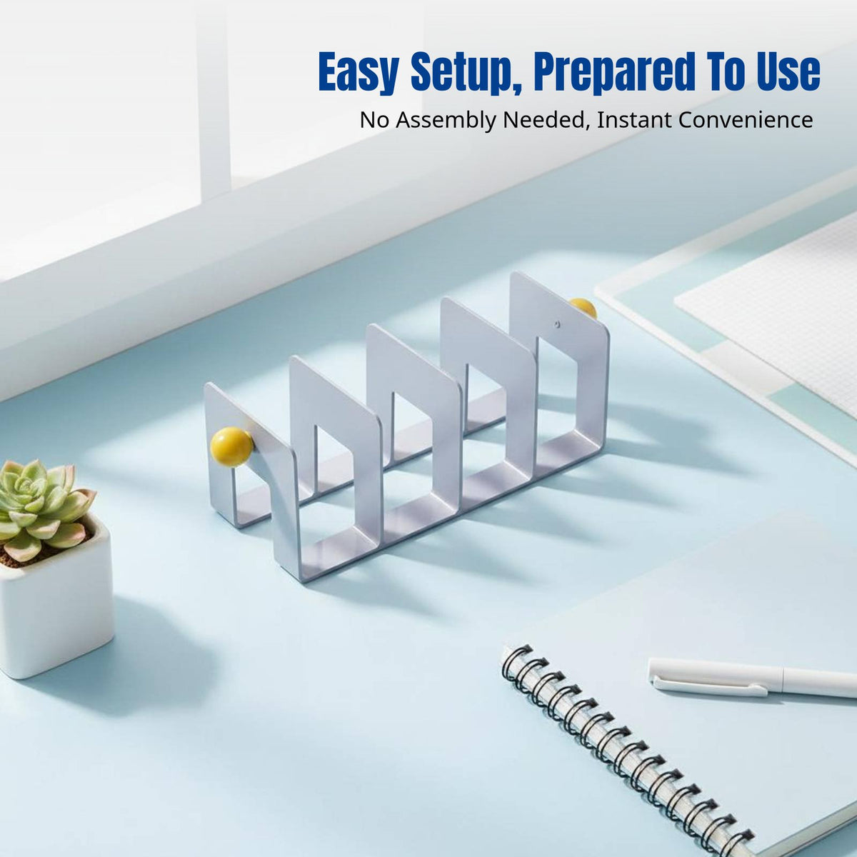 Minimalist Acrylic Bookend, Desktop Document Organizer, Modern Book Holder for Office, Study, Living Room