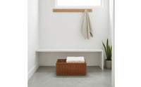 Woven Container Basket Rectangular Wicker Storage Basket Sturdy for Shelves