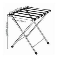 Space Saving Foldable Hotel Luggage Rack Easy to Carry Stainless Steel Luggage Rack Long-Lasting Guest Furniture Heavy Duty for Travel