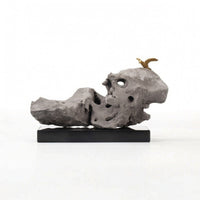 Abstract Rock Statue Contemplative-Style Rock Sculpture Tabletop Stone Ornament for Interior Designers, Art Collectors, Tea Room