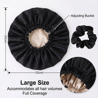 Satin Sleep Bonnet for Double Layer Adjustable Night Cap Women, Long Hat for Curly, Makeup Protection Postpartum