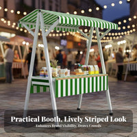 Quick Setup Outdoor Advertising Table Heavy Duty Portable Vendor Stand Spacious Countertop Foldable Market Stall Stable Structure for Small Business Owners, Event Organizers, Crafters, Farmers Markets, Street Fairs, Temporary Shops, Tourist Attractions