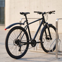 2 Pieces Bike Mudguard Pair with Rear Light Easy to Install Fenders Aerodynamic Mudguards for Cyclists, Wet-Weather Riding, Commuting