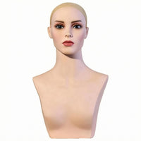 Female Hairpiece Head Bust Skin-Toned-Toned Hairpiece Display Bust Smooth Surface