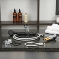 Chrome Finish Shampoo Bowl Faucet Kit Long-Lasting Brass Construction Salon Sink Sprayer Hose Set for Barbers