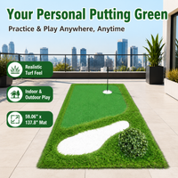 Putting Mat, 1.5m x 3.5m Artificial Grass Putting Green with Slope, Indoor Outdoor Practice for Golfers