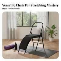 Back Support Iyengar Exercise Chair Multi-Functional Exercise Backbend Assistant Assisted Stretching Exercise Auxiliary Chair Deepens Stretches for Seniors, Home Gym