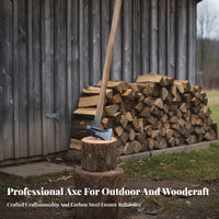 Forged Steel Heavy Duty Logging Axe Blade Wood Splitting Axe Balanced Design Splitting Maul Two-Fold Purpose for Woodworkers, Homeowners, Farm, Outdoor, Woods, Backyard