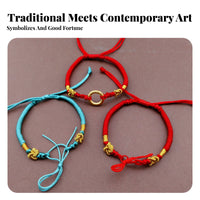 DIY Friendly Chinese Knot Braided Bracelet Stackable Red String Bracelet Lightweight for Women, Adults, Cultural Events, Gifting, Daily Wear