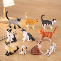 10 Pieces Cat Figurines Tiny Cat Tiny Figurines Hand Painted Animal Models for Collectors, Dioramas