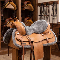 Western Saddle Pad Contoured Fleece Saddle Pad Secure Lightweight for Horse Riders, Trail Riding