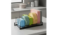 Adjustable Pot Lid Rack Easy to Spotless Cookware Organizer Rack Cut Board Holder for Kitchen, Countertop