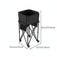 Portable Foldable Storage Rack Metal Frame Textile Storage Bin Open Top Bin Shelf Organizer Cylindrical for Outdoor