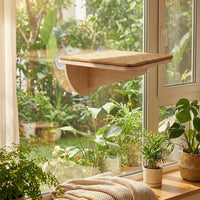 Cat Window Perch with 5 Strong Suction Cups, Wood Cat Shelf and Suction Cup Cat Perch, Simple Style Indoor Window-Mounted Area for Pets