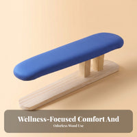Rounded Top Wooden Ironing Stool Natural Wood Padded Ironing Stool