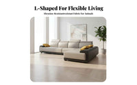 L-Shaped Chaise Couch damage-resistant Resistant Living Room Furniture Removable and machine-cleanable Cover Sectional Sofa for Families, Guests, Lounge Area, open-plan living