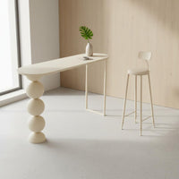 Sintered Countertop Bar Table Minimalist Wall-Mounted Bar Table Scratch-Resistant Cream Design Kitchen Island for Balcony, Living Room