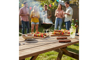 BBQ Meat Hook Hanging Loop Grill Turning Tool Wood Handle Meat Turner for Barbecue Experts, Outdoor