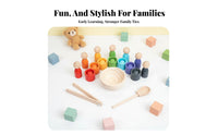 Color Sorting Toy Set Educational Philosophy Following Color Sorting Balls and Cups Set Early Learning Wooden Ball and Cup Game for Young Children