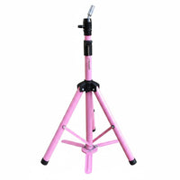 Telescoping Pole Hairpiece Tripod Stand Foot Pedal Adjustable Hairpiece Tripod Foldable Mannequin Head Stand Black Hardware
