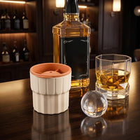 Soft Drinks Round Ice Maker for Home Bar, Modern Minimalist Style Large Ice Sphere, Easy Release Silicone Press, Slow Melting Ball for Cocktails