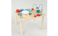 Wooden Activity Table with Bead Maze Educational Child-Centered Activity Table Developmental Interactive for Toddlers, Playroom