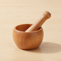 Mortar and Pestle Wooden Mortar and Pestle Set Manual for Home Cooks, Kitchen