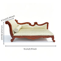 Miniature Chaise Longue 1:12 Scale Chaise Longue Vintage Style Dollhouse Daybed for Hobbyists