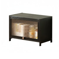 Spacious Storage Slimline Slatted Credenza Large Capacity Slimline Cabinet with Woven Doors Door Closure TV Stand Breathable Design for Apartment Dwellers, Homeowners, Adults, Living Room, Bedroom, Entertainment Area