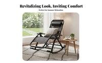 Foldable Design Folding Rocking Chair Adjustable Backrest Folding Rocking Lounger Ergonomic Support Recliner Breathable Seat for Seniors, Campers, Tailgaters, Balcony, Rest Time, Living Room, Garden