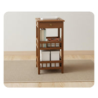 End Table New Chinese Design Sofa Table Simple Design Bedside Storage Rack for Living Room, Small Areas, Bedroom