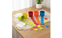 Color Sorting Cups Set Early Education Wooden Color Sorting Set Child Fine Movement Toy Child-Centered Inspired for Preschool