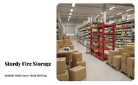 Red Fire Equipment Rack Extra Thick Material Multi-Layer Warehouse Shelving Commercial Grade Heavy Duty Metal Storage Rack for Shop Owners, Workshop