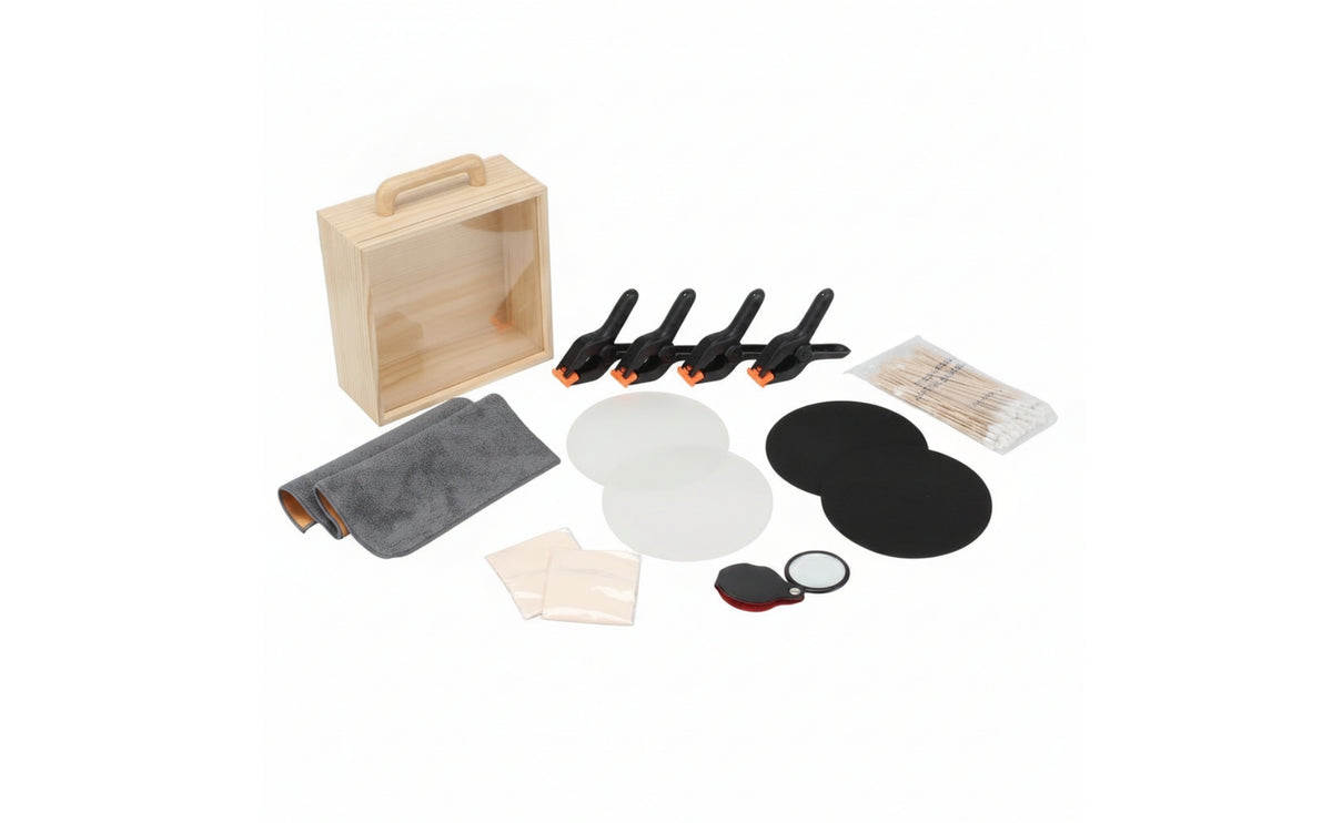 DamageDamage-Free Card Repair Kit with Wooden Case Non-Destructive Card Care Kit with Case Safe Professional for Collectors, Collection Maintenance